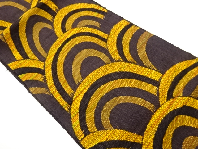 JAPANESE NAGOYA OBI / MAWATA TSUMUGI / WOVEN SEIGAIHA